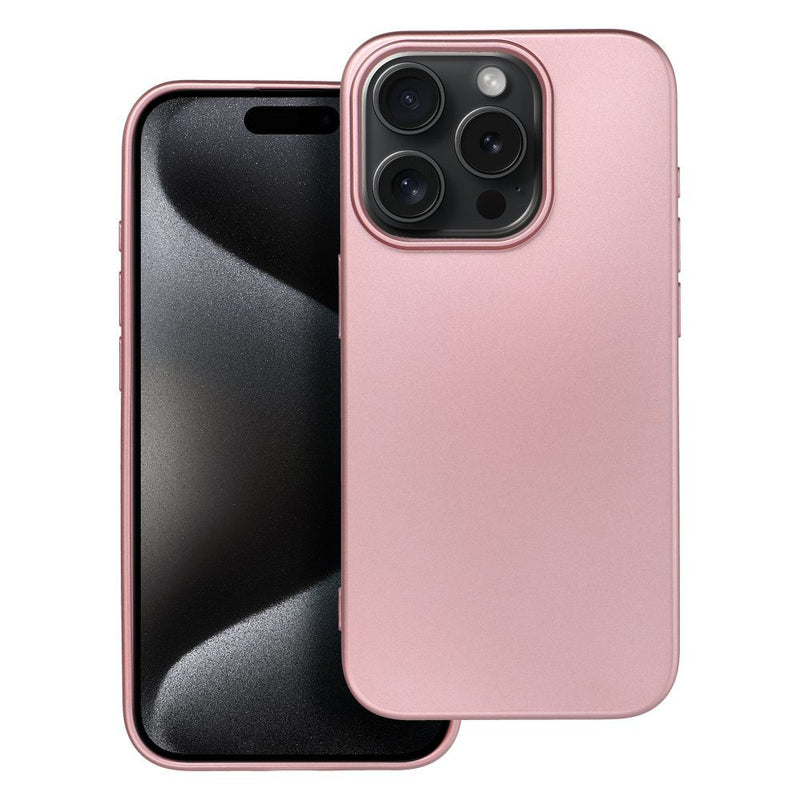 Viedtālruņa aizmugurējais vāciņš Apple iPhone 15 Pro Metallic case - Rozā