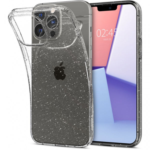 Viedtālruņa aizmugurējais vāciņš Apple iPhone 13 Pro Liquid Crystal Glitter - Caurspīdīga ar dizainu