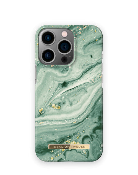 Viedtālruņa aizmugurējais vāciņš Apple iPhone 13 Pro Mint Swirl Marble - Piparmētru ar dizainu