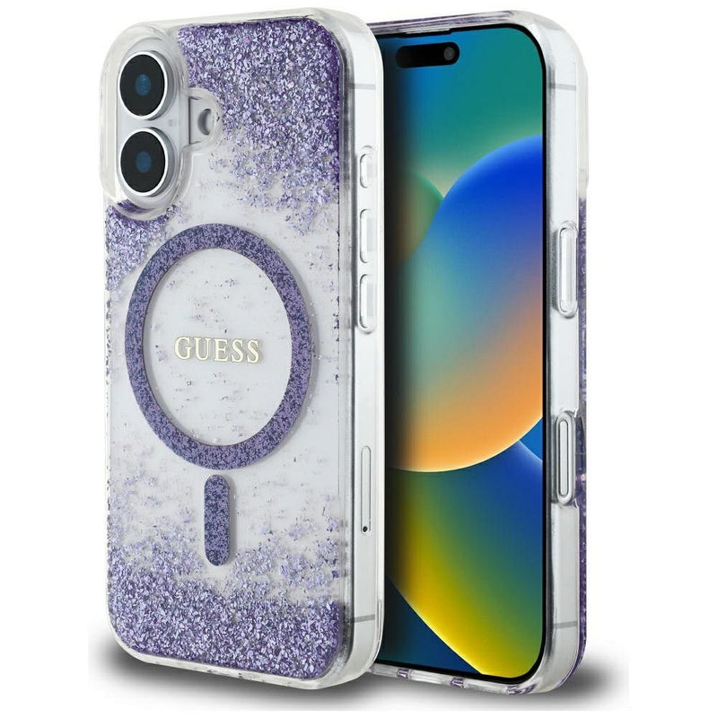 Viedtālruņa aizmugurējais vāciņš Apple iPhone 16 Res Glit - Violeta,Caurspīdīga