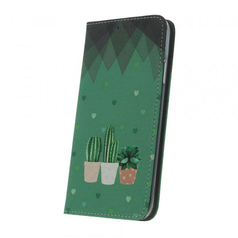 Viedtālruņa atveramais maciņš Samsung Galaxy S23 Smart Trendy Cactus 2 - Zaļa,Ar Dizainu