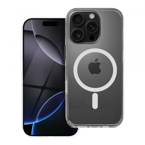 Viedtālruņa aizmugurējais vāciņš Apple iPhone 16 Pro Clear Hyb Mag - Caurspīdīga