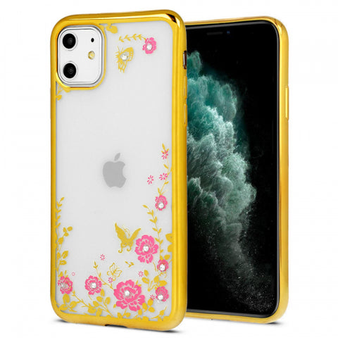 Viedtālruņa aizmugurējais vāciņš Apple iPhone 12,iPhone 12 Pro / 12 Mini Diamond Flower - Dažādās krāsās