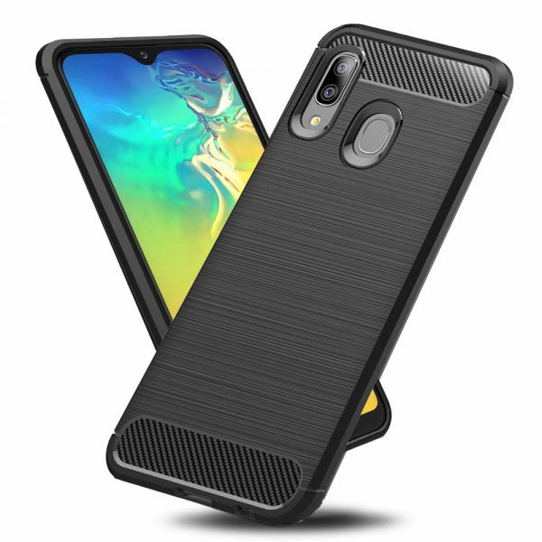 Viedtālruņa aizmugurējais vāciņš Samsung Galaxy A20e Carbon - Melna