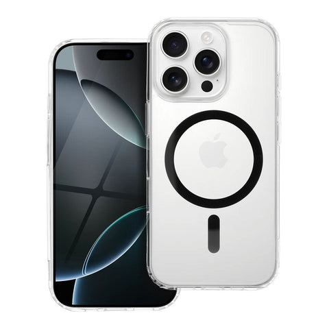 Apple iPhone 11 Colorful Ring Mag - Melna,Caurspīdīga