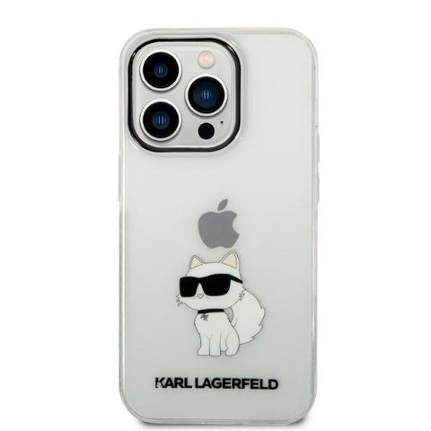 Viedtālruņa aizmugurējais vāciņš Apple iPhone 14 Pro Max Karl Lagerfeld Ikonik Choupette - Caurspīdīga