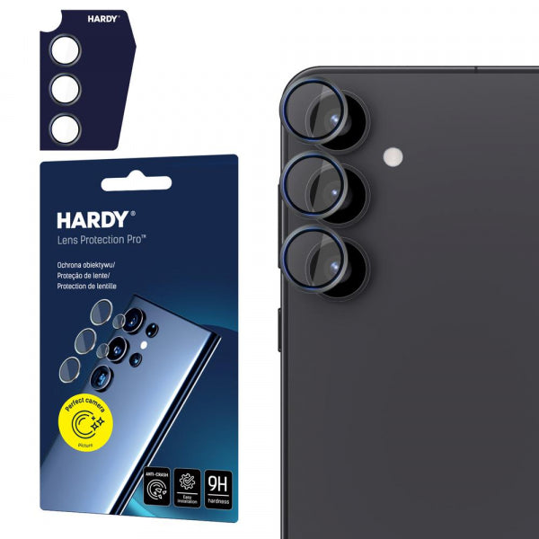 Viedtālruņa kameras aizsargstikls Samsung Galaxy S25 Hardy Lens - Melna