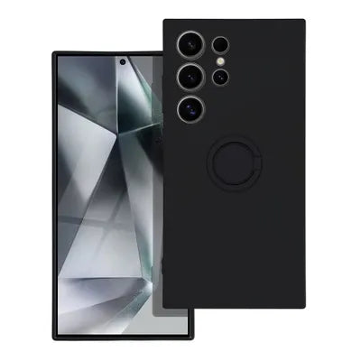 Viedtālruņa aizmugurējais vāciņš Samsung Galaxy S24 Ultra Silicone Ring - Melna