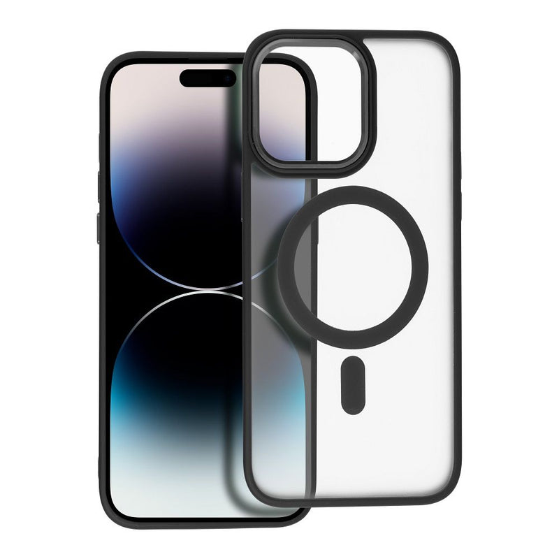 Viedtālruņa aizmugurējais vāciņš Apple iPhone 14 Pro Matte Mag Cover - Melna,Caurspīdīga