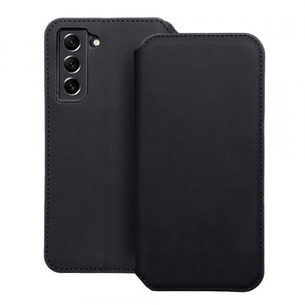 Viedtālruņa atveramais maciņš Samsung Galaxy S21 Fe Dual Pocket Book - Melna