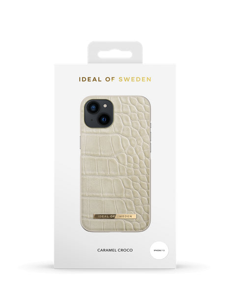 Viedtālruņa aizmugurējais vāciņš Apple iPhone 13 Caramel Croco - Krēmkrāsas