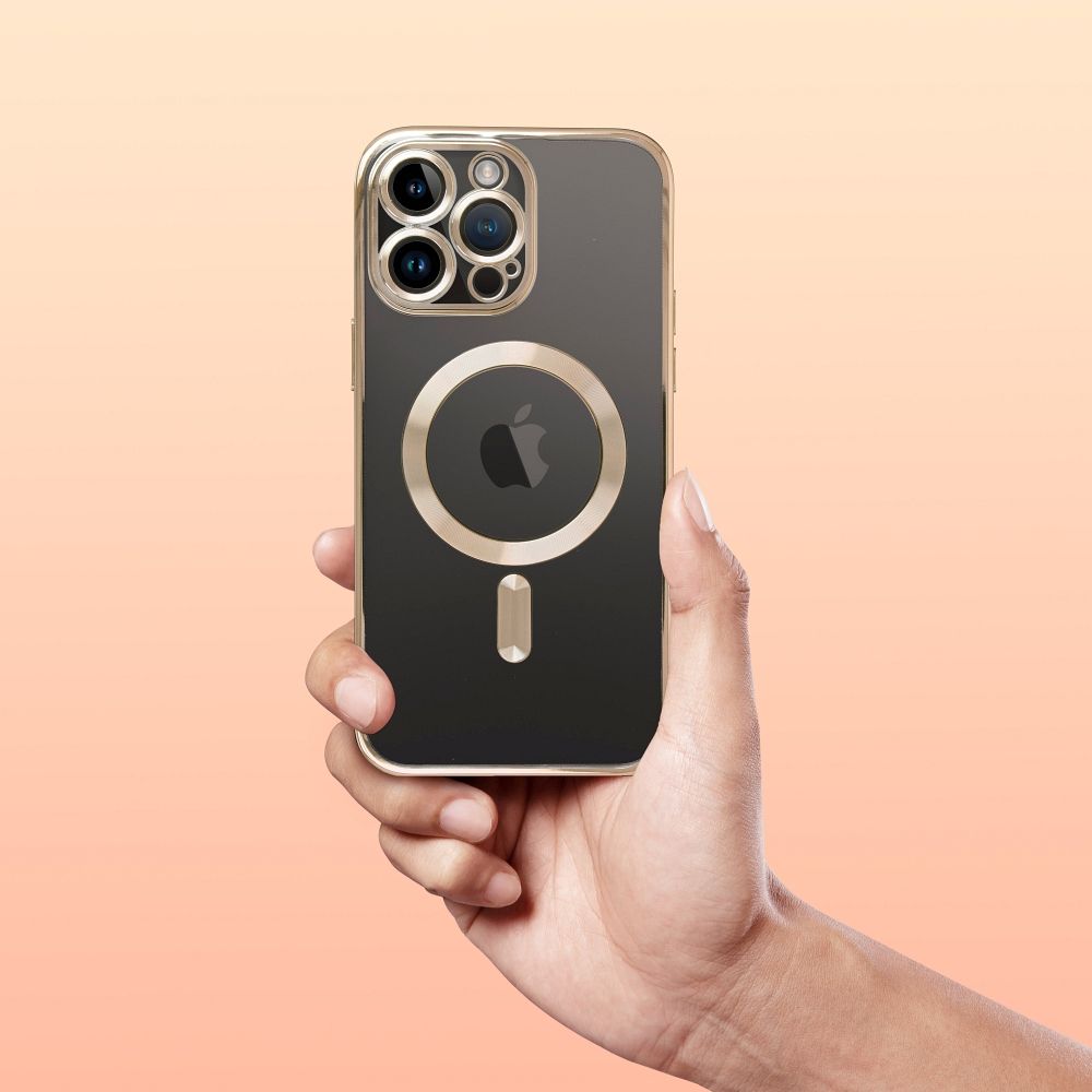 Viedtālruņa aizmugurējais vāciņš Apple iPhone 15 Electro Mag cover - Zelta