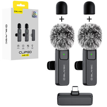 Bezvadu mikrofons USB-C USB-C - Melna