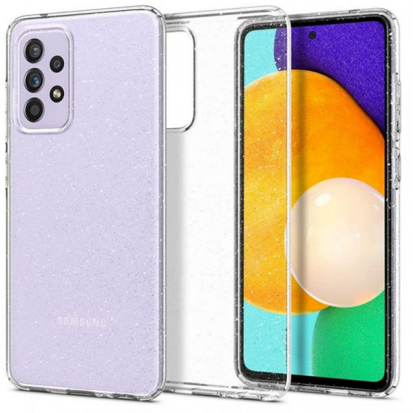 Viedtālruņa aizmugurējais vāciņš Samsung Galaxy A52 Liquid Crystal Glitter - Caurspīdīga ar dizainu