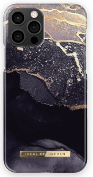 Viedtālruņa aizmugurējais vāciņš Apple iPhone 12 Golden Twilight Marble - Zelta tumši zila ar dizainu