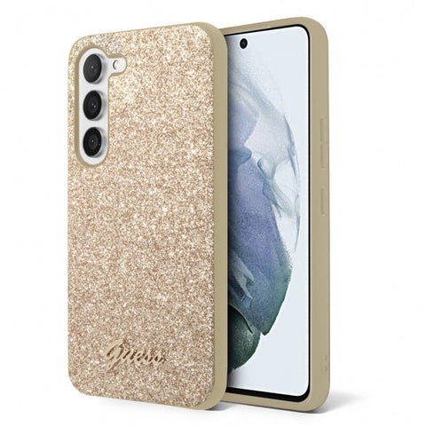 Samsung Galaxy S23 Glitter Flakes - Zelta ar dizainu