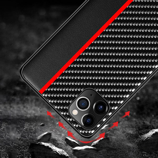 Redmi 9c Protect Carbon - Sarkana melna