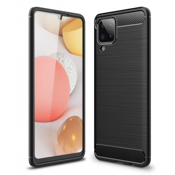 Viedtālruņa aizmugurējais vāciņš Samsung Galaxy A12 Carbon - Melna