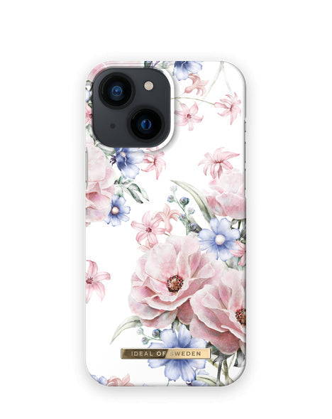 Viedtālruņa aizmugurējais vāciņš Apple iPhone 13 Mini Floral Romance - Balta maigi rozā ar dizainu