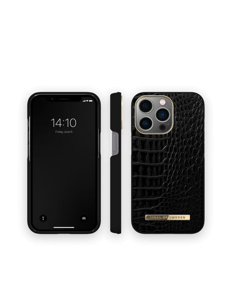 Viedtālruņa aizmugurējais vāciņš Apple iPhone 13 Pro Neo Noir Croco - Melna