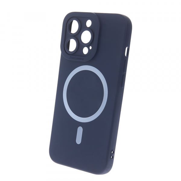 Viedtālruņa aizmugurējais vāciņš Apple iPhone 14 Pro Max Silicone Mag Case - Zila