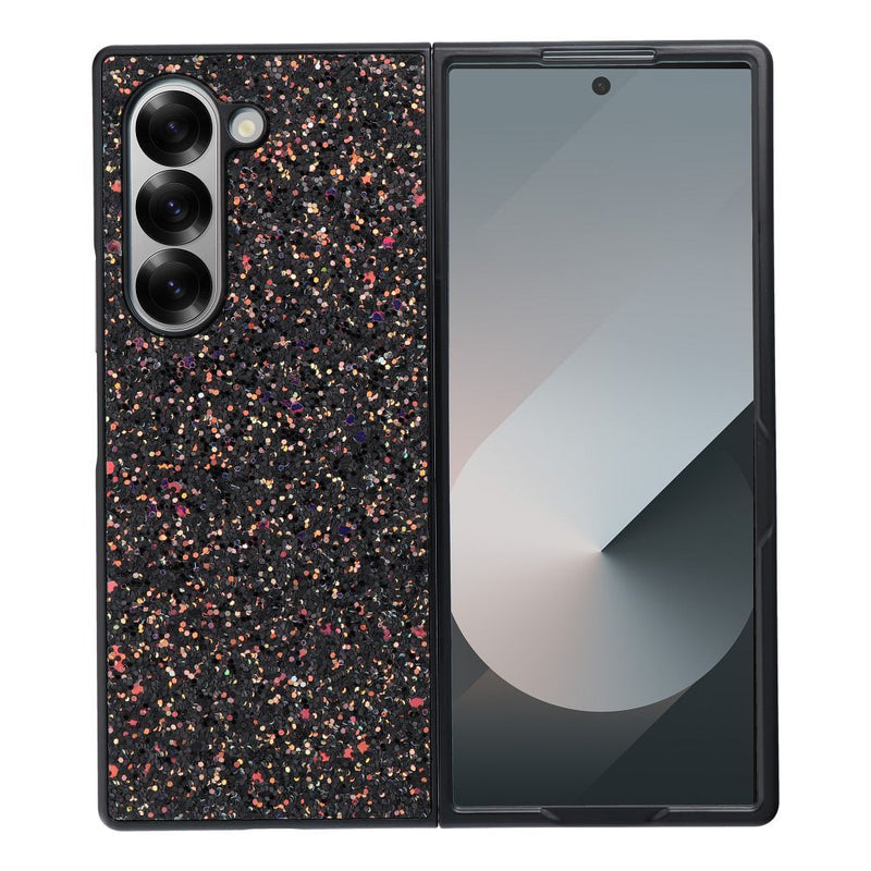 Viedtālruņa aizmugurējais vāciņš Samsung Galaxy Fold 6 Shining case - Melna