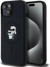 Viedtālruņa aizmugurējais vāciņš Apple iPhone dažādiem modeļiem Karl Lagerfeld Ikonik Karl and Choupette mag - Dažādās krāsās