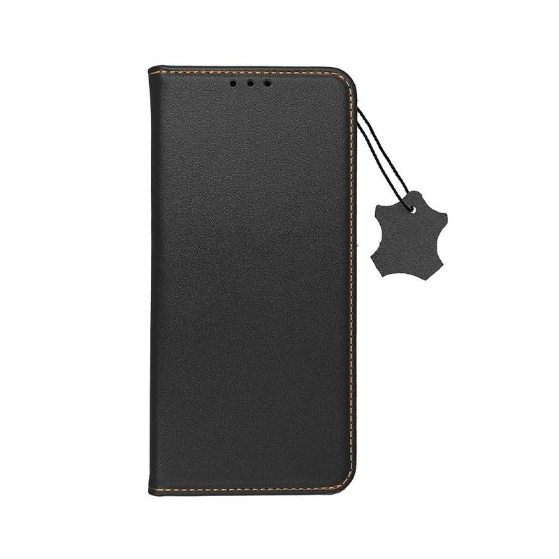 Viedtālruņa atveramais maciņš Samsung Galaxy A12 Leather Case - Melna