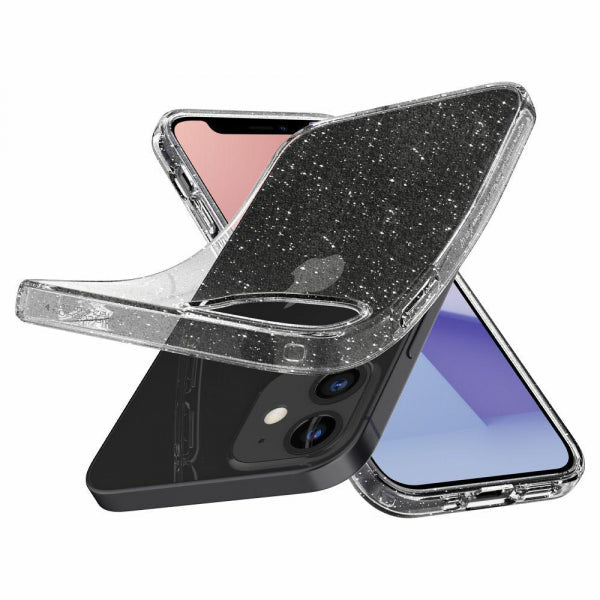 Viedtālruņa aizmugurējais vāciņš Apple iPhone 12 Pro Max Liquid Crystal Glitter - Caurspīdīga ar dizainu