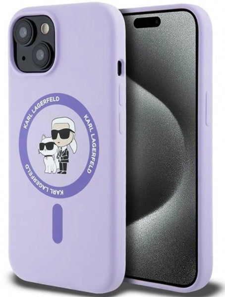 Viedtālruņa aizmugurējais vāciņš Apple iPhone 14 Pro Max Silic Karl Chou Mag - Violeta