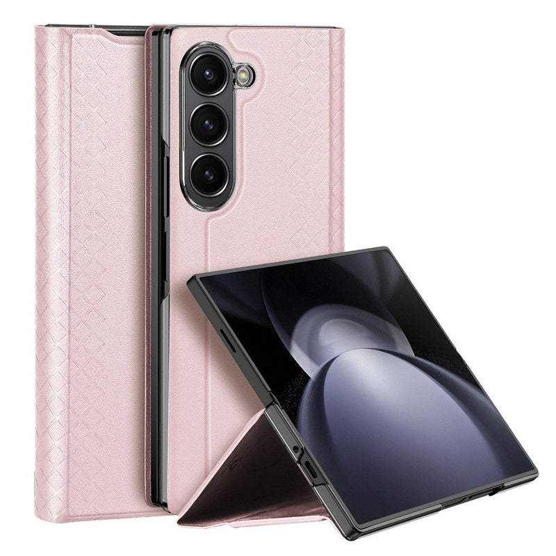 Viedtālruņa aizmugurējais vāciņš Samsung Galaxy Z Fold 6 Bril Leather - Rozā