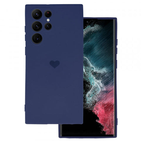 Samsung Galaxy S22 Ultra Silicone Heart - Jūras zila