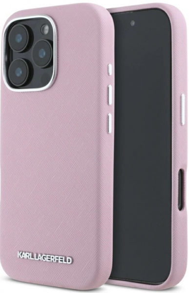 Viedtālruņa aizmugurējais vāciņš Apple iPhone 16 Pro Saff Metal Logo Mag - Rozā