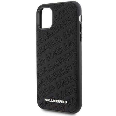 Viedtālruņa aizmugurējais vāciņš Apple iPhone XR,iPhone 11 Karl Lagerfeld Quilted K Pattern - Melna