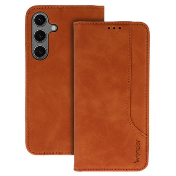 Viedtālruņa atveramais maciņš Samsung Galaxy S25 Edge Wonder Prime Case - Brūna