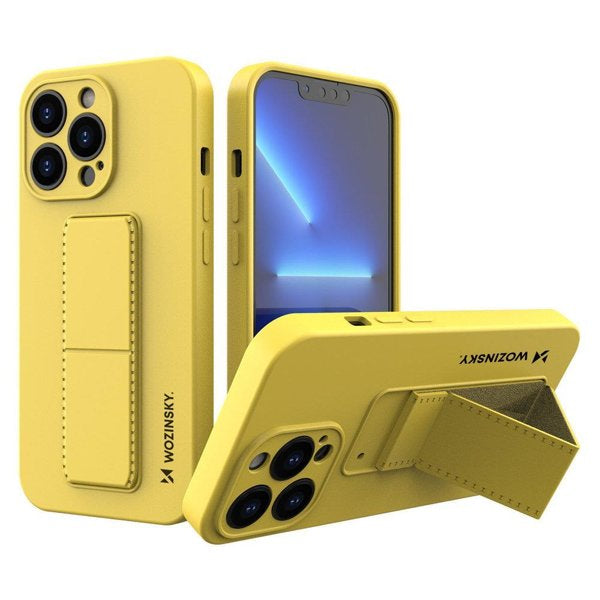 Viedtālruņa aizmugurējais vāciņš Apple iPhone 13 Kickstand Case - Dzeltena