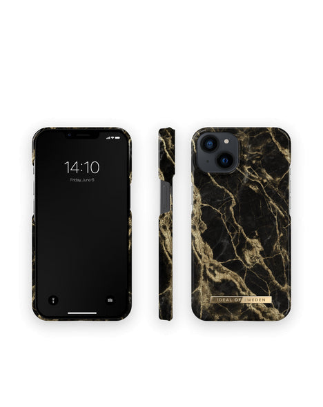 Viedtālruņa aizmugurējais vāciņš Apple iPhone 13 Golden Smoke Marble - Melna zelta ar dizainu