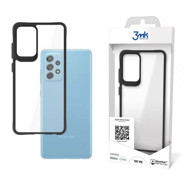 Viedtālruņa aizmugurējais vāciņš Samsung Galaxy A72 Satin Armor Case Pl - Melna caurspīdīga