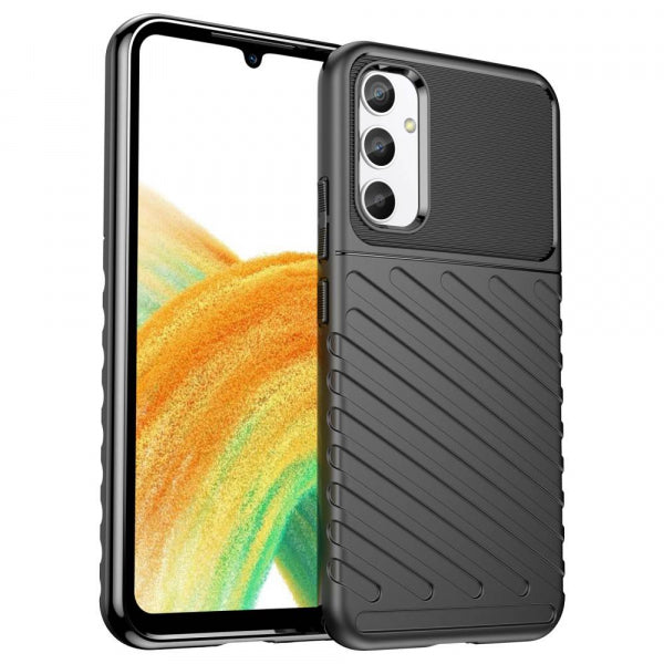 Viedtālruņa aizmugurējais vāciņš Samsung Galaxy A34 Thunder - Melna