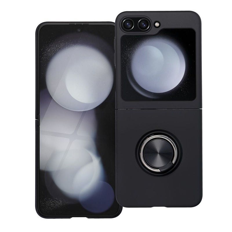 Viedtālruņa atveramais maciņš Samsung Galaxy Z Flip 5 Silicone Ring - Melna