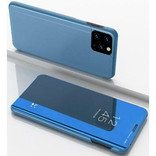Viedtālruņa atveramais maciņš Apple iPhone 12 Pro Clear View - Zila