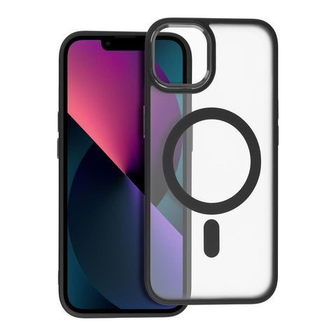 Viedtālruņa aizmugurējais vāciņš Apple iPhone 13 Matte Mag Cover - Melna,Caurspīdīga