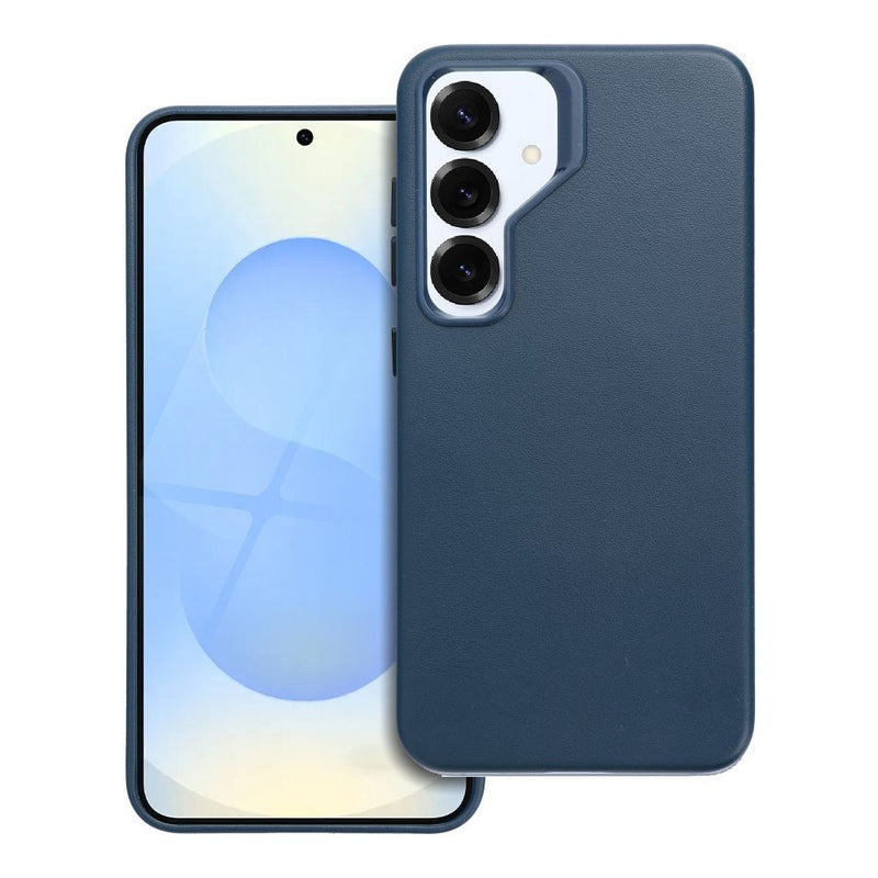 Viedtālruņa aizmugurējais vāciņš Samsung Galaxy S25 Leather Mag Cover - Zila