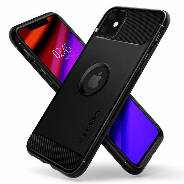 Viedtālruņa aizmugurējais vāciņš Apple iPhone 11 Rugged Armor - Melna