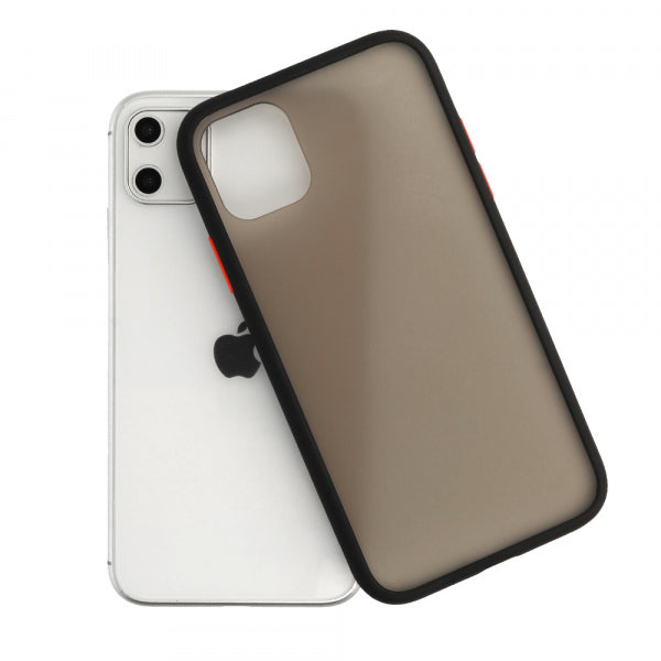 Viedtālruņa aizmugurējais vāciņš Samsung Galaxy S20 Color Button Bumper - Melna caurspīdīga