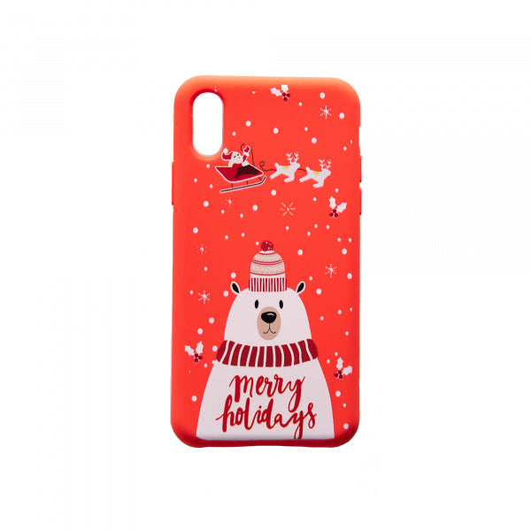 Viedtālruņa aizmugurējais vāciņš Apple iPhone X Christmas Design 5 - Sarkana ar dizainu