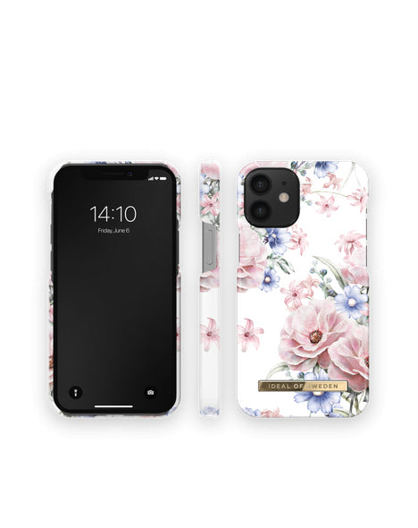 Viedtālruņa aizmugurējais vāciņš Apple iPhone 12 Mini Floral Romance - Balta maigi rozā ar dizainu