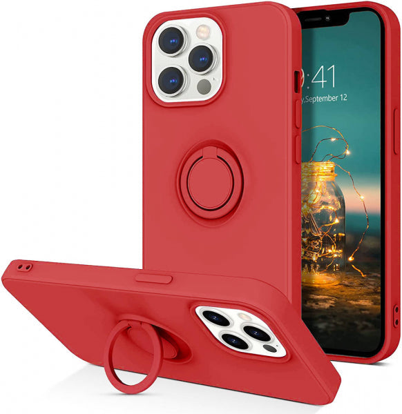 Apple iPhone 12 Pro Max Silicone Ring - Sarkana