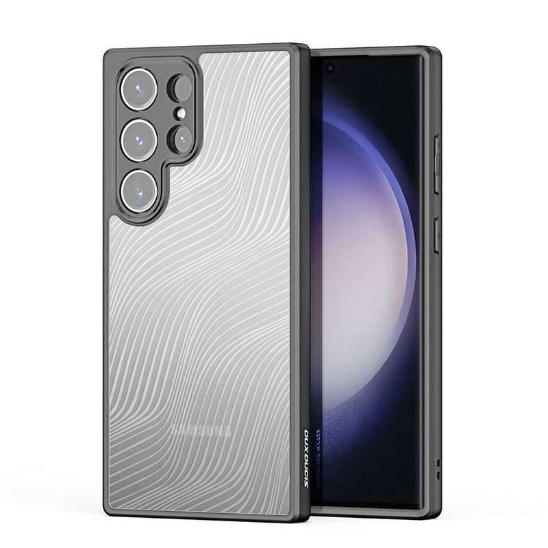 Viedtālruņa aizmugurējais vāciņš Samsung Galaxy S23 Ultra Aimo - Melna,Caurspīdīga