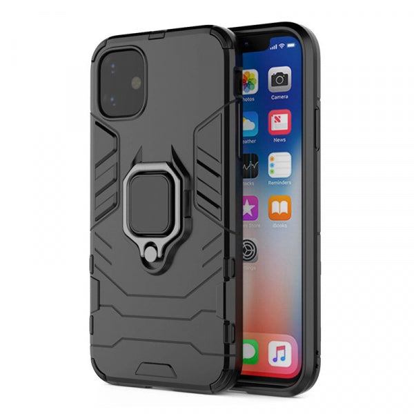 Viedtālruņa aizmugurējais vāciņš Samsung Galaxy A34 Ring Armor - Melna